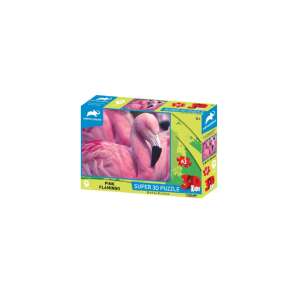 Super 3D Puzzle Rózsaszín Flamingó, 63 darabos, 3D kirakós játék gyerekeknek, 4 éves kortól - 3D puzzle