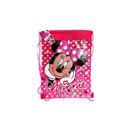 Minnie egér rózsaszín tornazsák fehér pöttyökkel, csillagokkal és virágokkal