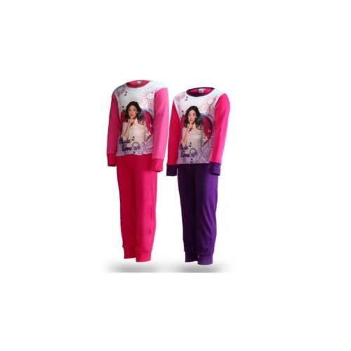 Violetta hosszú ujjú pizsamaszett lányoknak, rózsaszín és lila, 116 cm