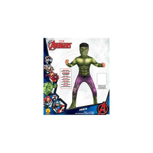 Rubies Hulk jelmez 7-8 éves fiúknak, zöld és lila overáll Hulk maszkkal - Rubie's