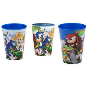 Sonicos kék műanyag pohár Sonic the Hedgehog karakterekkel, gyerek ivópohár - Műanyag pohár
