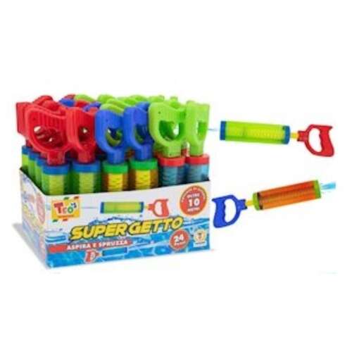 24 darabos színes műanyag vízipuska csomag, Super Getto márka, 10 méteres hatótávolság