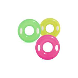 Intex Neon Színű Úszógumi Kapaszkodóval, 76 cm, Zöld, Sárga, Rózsaszín - Gyerek úszógumi