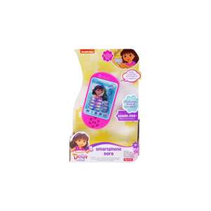 Dóra a felfedező interaktív játéktelefon, rózsaszín és lila színű, világító virággal, hangokat és dalokat játszik le, 2 éves kortól - Fisher Price