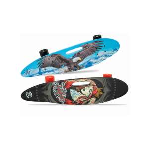 Kék és fekete gördeszka sas és nő mintával, 66 cm hosszú - Gördeszkázás