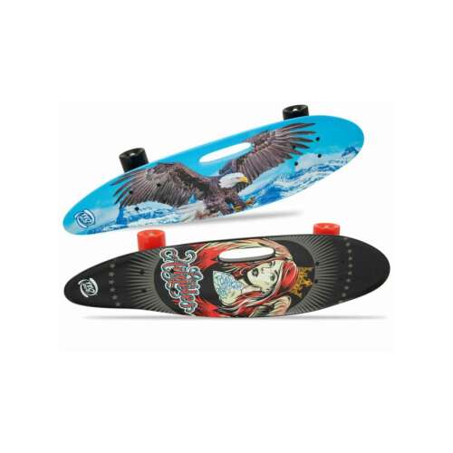 Kék és fekete gördeszka sas és nő mintával, 66 cm hosszú