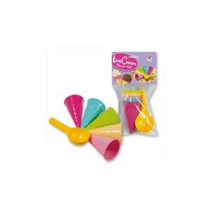 Fagylalt homokozó szett, 5 színes tölcsér és egy kanál homokozáshoz - Szabadtéri játék és felszerelés