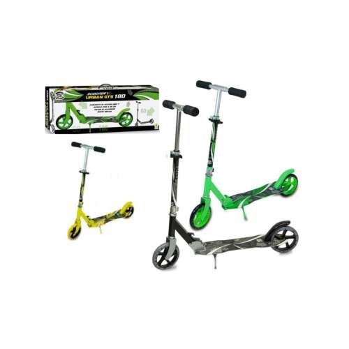 Urban GTS 180 roller, összecsukható, állítható kormány, 180 mm-es kerekek, fekete, zöld, sárga - Gyerek roller