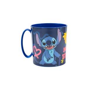 Stitch kék műanyag bögre füllel, 350 ml, mikrózható, gyerekeknek - Nonbrand Bögre