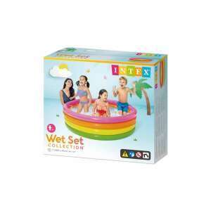 Intex Wet Set Collection felfújható medence, 168 cm átmérő, 46 cm magas, szivárvány színek, gyerekeknek - Intex