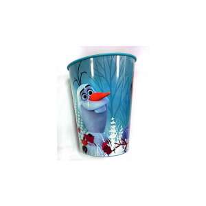 Jégvarázs Olaf műanyag pohár, kék és fehér színben Olaf, Elsa és Anna képpel - Műanyag pohár
