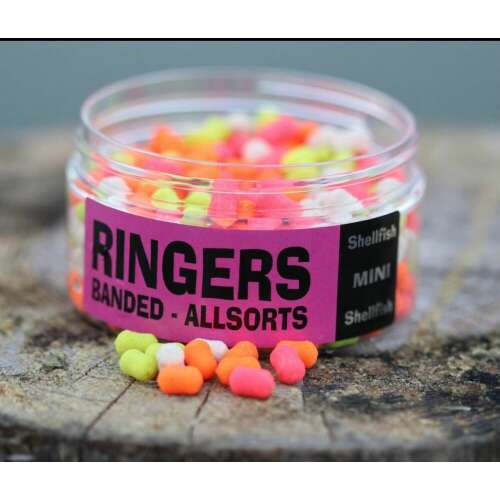 Ringers Banded Allsorts Wafterek, Mini, Shellfish Ízű, Ponty Csalik - Wafter