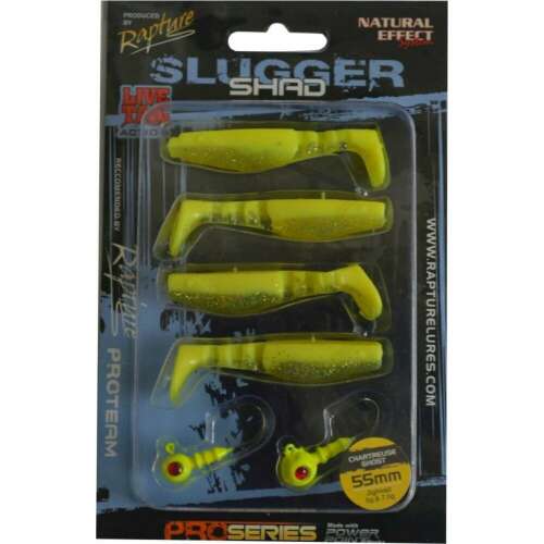 Rapture Slugger Shad szett 55mm, 4 műcsali és 2 jigfej, horgászcsalik - Rapture