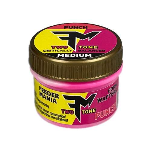 Feedermania Két Színű Kukorica Waferek Punch, közepes méretű, kritikusan kiegyensúlyozott, rózsaszín és fehér kukorica waferek pontyhorgászatra