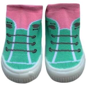 YO! Lány zoknicipő 23-as rózsaszín/zöld fűzős 34962954 Puhatalpú cipők, kocsicipők
