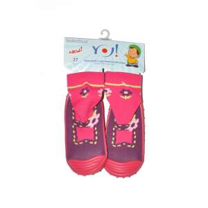 YO! rózsaszín virágmintás baba lány puhatalpú cipő - Cipő gyerekeknek