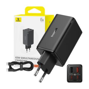 Baseus GaN6 Pro 65W töltő USB-C kábellel és csomagolással - Baseus