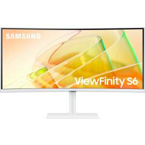 Monitor curbat Samsung ViewFinity S6 de 34 inci, alb - Monitoare