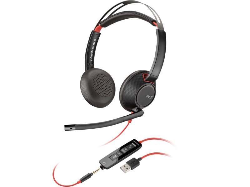 Hp poly blackwire c5220 (usb type-a) vezetékes headset - fekete