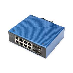 Szögletes nézet a Digitus DN-651153 Ipari Gigabit PoE Switch-ről - Digitus