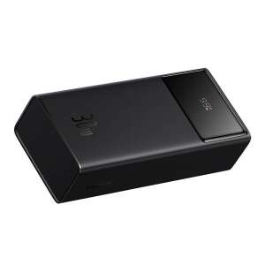 Szögletes nézet a Baseus Star-Lord 30000mAh Power Bank fekete színben, digitális kijelzővel - Baseus