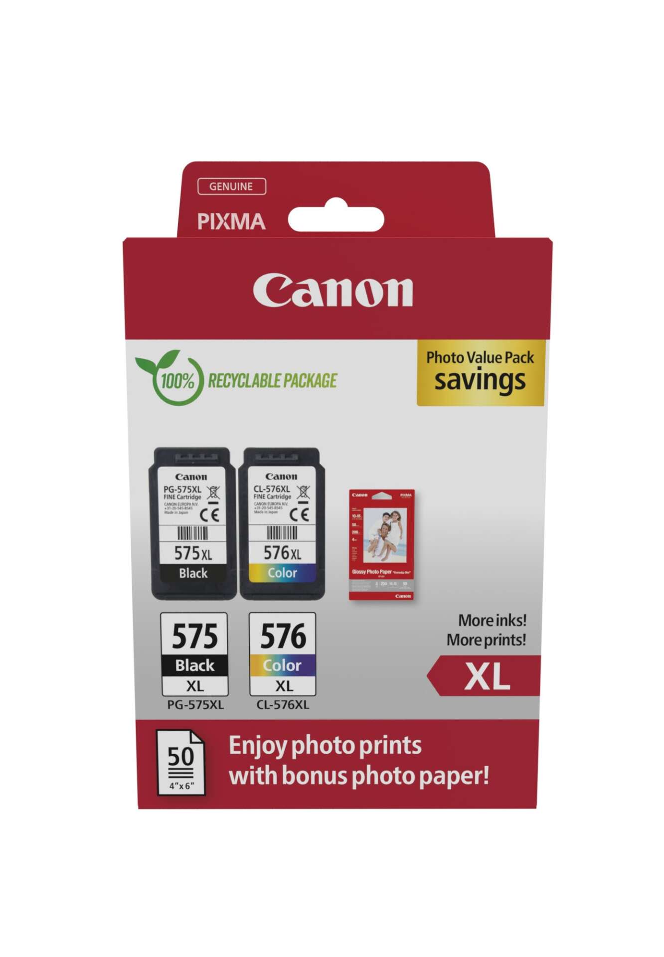 Canon PG-575XL /CL-576XL Eredeti Tintapatron Fekete/Színes + 50db...