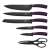 Set de cuțite Berlinger Haus cu 7 piese, cu suport, cuțite negre cu mânere violet