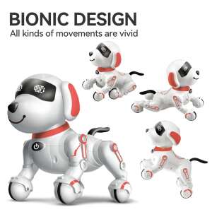 Jucărie robot câine cu telecomandă cu design bionic, animal de companie interactiv pentru copii, alb și roșu - Nonbrand Jocuri interactive pentru copii