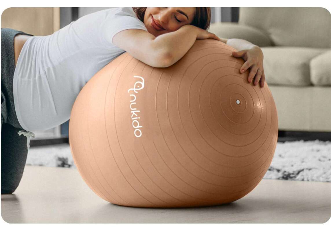 Nukido prémium Kismama Fitness labda pumpával 65cm - Bézs