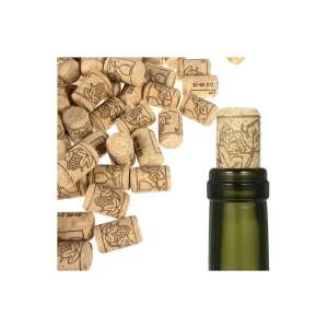 Комплект от 100 естествени коркови тапи за вино с дизайн на грозде, идеален за запечатване на бутилки с вино - Бар инструмент