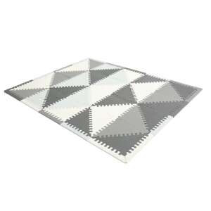 Grey and white triangle foam play mat for babies and toddlers, 127x157 cm, Ecotoys - Foam Puzzle