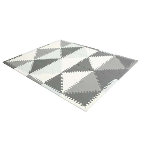 Grey and white triangle foam play mat for babies and toddlers, 127x157 cm, Ecotoys