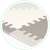 Close-up of the interlocking edges of the grey and white triangle foam play mat for babies and toddlers, Ecotoys