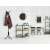 Black metal coat rack with 16 hooks, ModernHome brand, in a hallway setting