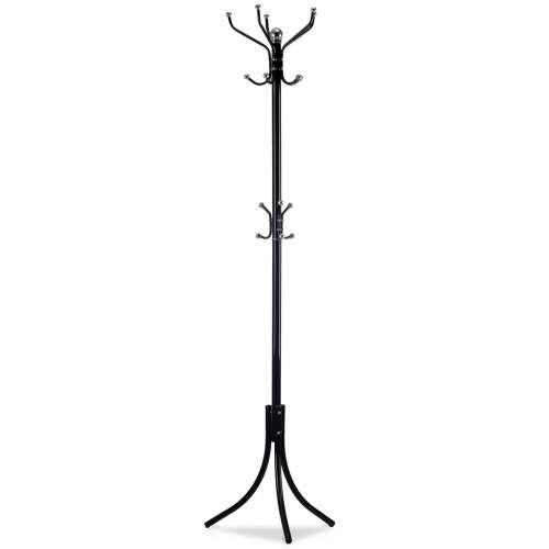 Black metal coat rack with 16 hooks, ModernHome brand