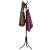 Black metal coat rack with 16 hooks, ModernHome brand, with jackets hanging