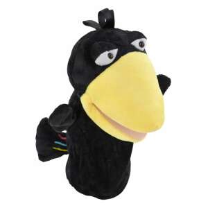 Black crow hand puppet for adults, plush material, perfect for storytelling and role-playing - Toy