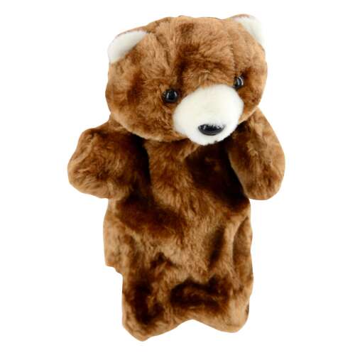Brown bear hand puppet for adults, plush, storytelling, puppet show