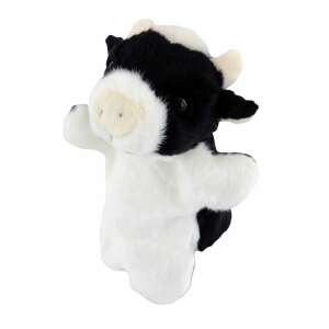 Black and white cow hand puppet for adults - Puppet Toy