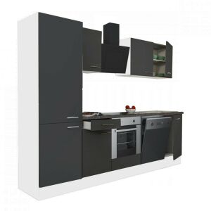 Yorki 280 cm Küchenblock mit anthrazitfarbenen Fronten - Leziter