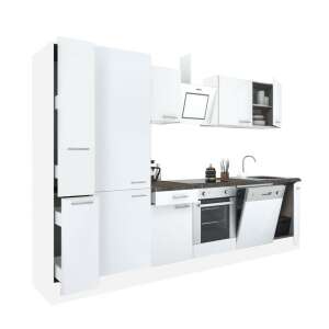 Yorki 310 weißer Küchenblock mit Ofen und Regalen - Leziter