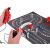 Electric slot car racetrack with remote controls in hand