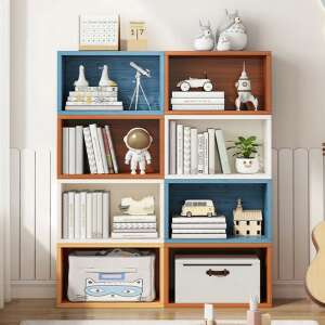 8-piece modular bookshelf, 45x17x30cm, PR03, modern design, customizable, easy assembly, sturdy, durable, space-saving, home decor, living room, bedroom, office, storage solution - Bookshelve & standing shelve