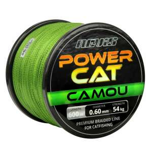 Nevis Power Cat Camou 600m 0.60mm fonott horgász zsinór, zöld, harcsa horgászatra - Fonott zsinór