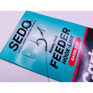 SEDO Carbon Carp Feeder Hook-Link Szakáll nélküli előkötött horog 6-os méret, 10 mm csalitüske, 0.14-es fonott zsinór - Fonott zsinór