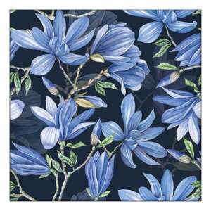 Magnolia acuminata kék papírszalvéta, 33x33cm, 20 darabos - Szalvéta