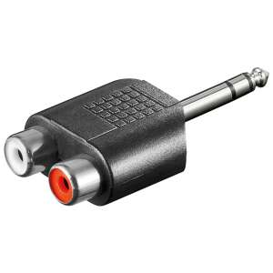 Adapter Goobay RCA na Jack 6.35mm - Konwersja Audio - Kabel RCA