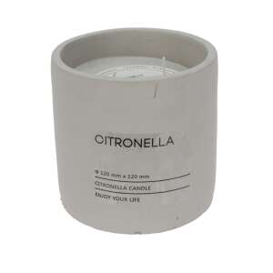 Citronella scented candle in a grey concrete jar, 12x12 cm, Excellent Houseware - Candle