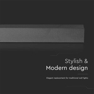 V-TAC 16W fekete lineáris LED fali lámpa modern dizájnnal - Fali lámpa