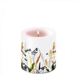 Ambiente Virágmintás Dekor Gyertya - Fehér - 8x7,5cm